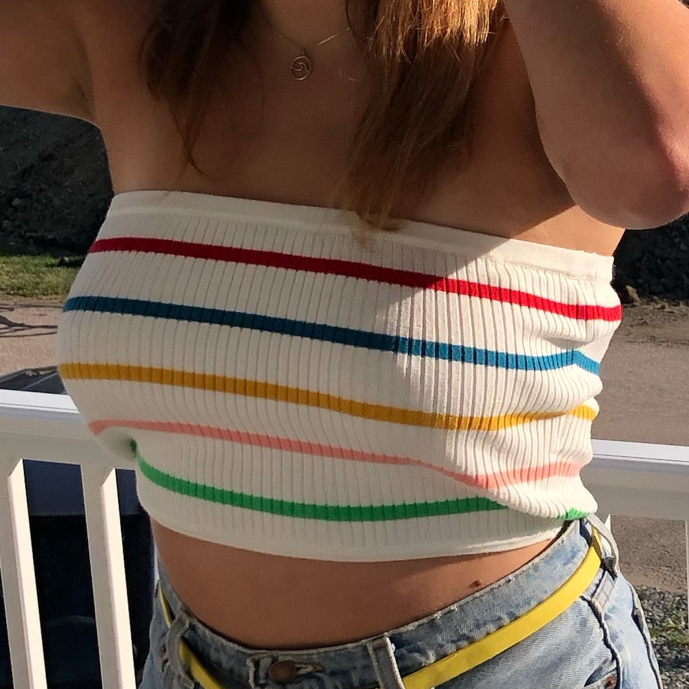 🐚 Forever 21 crop tube top stripes